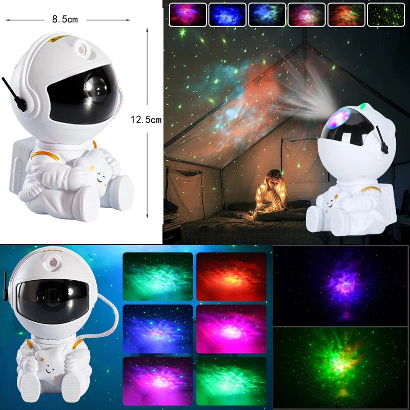Luminária Astronauta Projetor de Luz, Galáxia, Nebulosa e Estrelas - FrogOfertas